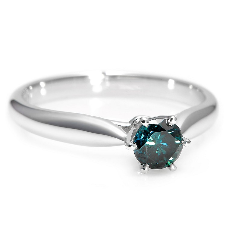 Inel de logodna din Aur 18k sau Platina cu Diamant Albastru 0.30ct - 0.50ct - model i1766v2