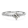 Inel de logodna din Aur 18k sau Platina cu Diamant Princess Certificat GIA 0.30ct sau 0.40ct si Diamante secundare - model i311
