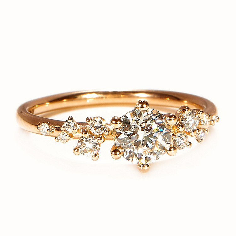 Inel de Logodna Side-Stone din Aur 18k sau Platina cu Diamant Certificat GIA 0.30ct sau 0.40ct - model i3122