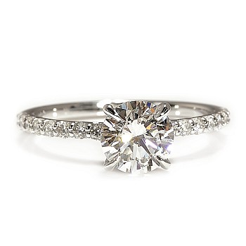 Inel de logodna SideStone din Aur 18k sau Platina cu Diamant Certificat GIA 1.00ct si Diamante secundare - model i4007