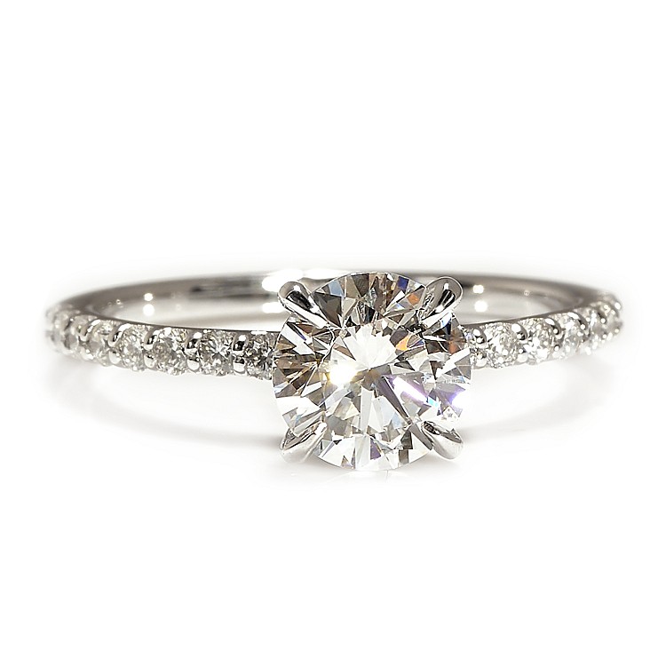 Inel de Logodnă Side-Stone din Platină cu Diamant Central 1.00ct Certificat GIA - model i4007