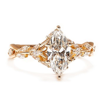 Inel de logodna din Aur 18k sau Platina cu Diamant Marquise Incolor Certificat GIA 1.00ct - model i4752