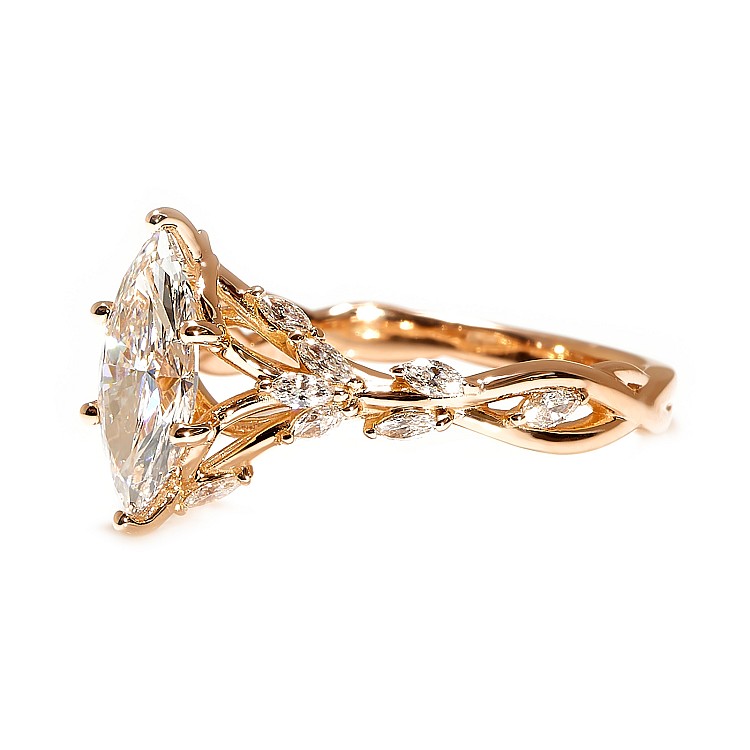 Inel de logodna din Aur 18k sau Platina cu Diamant Marquise Incolor Certificat GIA 1.00ct - model i4752