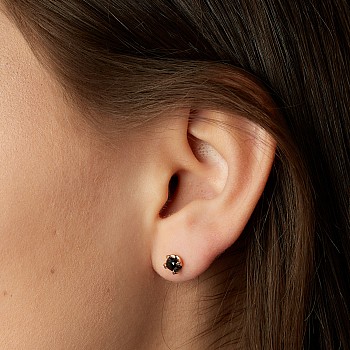 Cercei Stud din Aur cu Diamante Negre - model c1626