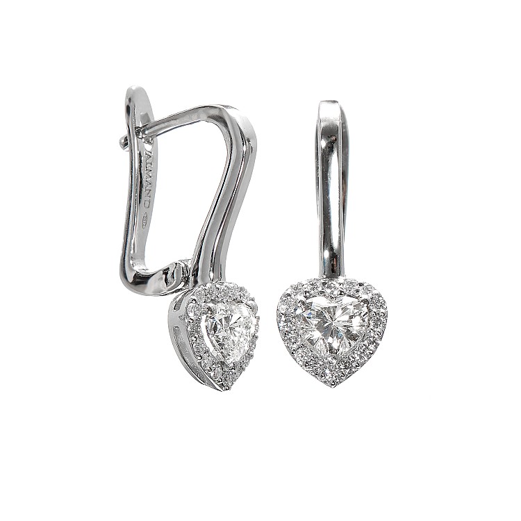 Cercei din Aur cu Diamante Inima Certificate GIA 0.60ct - 0.80ct - model c1866