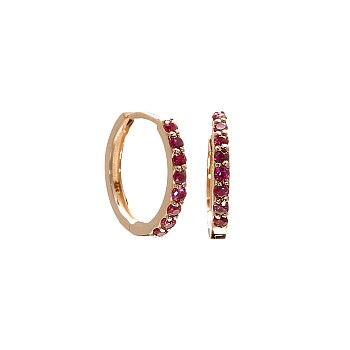 Cercei Rotunzi din Aur cu Rubine Mici - model c1951