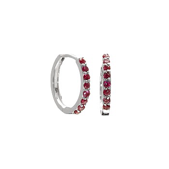 Cercei Rotunzi din Aur cu Rubine Mici - model c1951