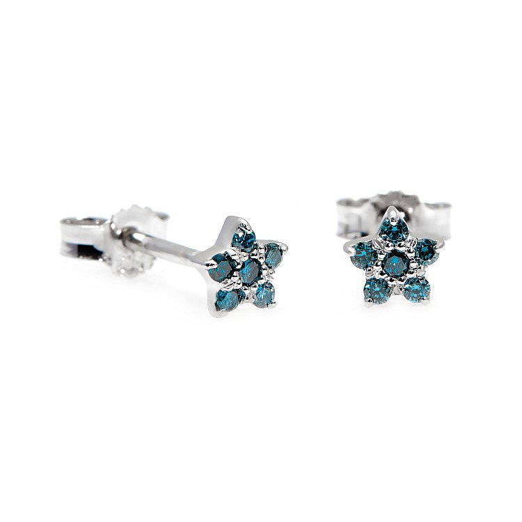 Cercei din Aur cu Diamante Albastre - model c2061