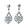 Cercei Tear Drop din Aur cu Diamante Albastre si Incolore - model c2760