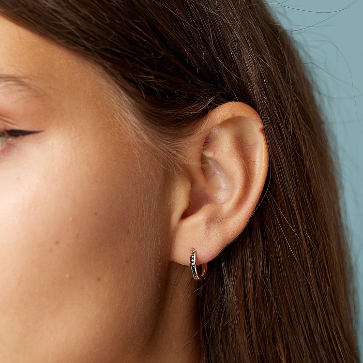 Cercei din Aur cu Diamante Negre - model c3158