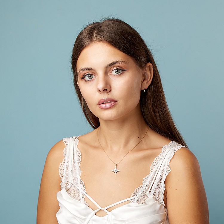 Cercei din Aur cu Diamante Negre - model c3158