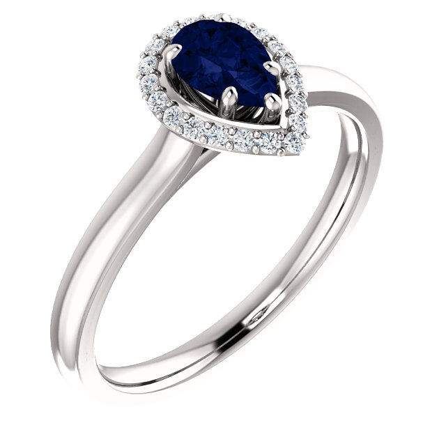 Inel de logodna din Aur 18k sau Platina cu Safir Para si Diamante - model i122060