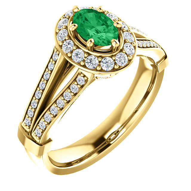 Inel de logodna din Aur 18k sau Platina cu Smarald si Diamante - model i122311