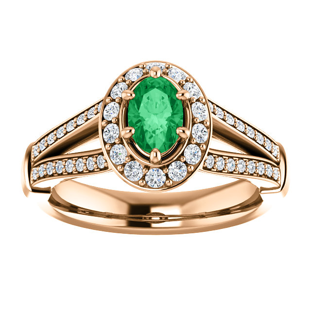 Inel de logodna din Aur 18k sau Platina cu Smarald si Diamante - model i122311