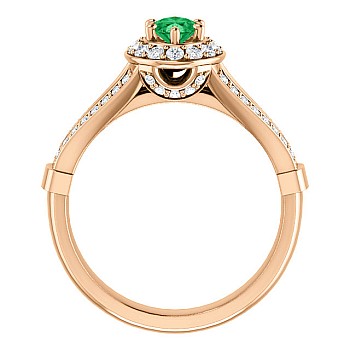 Inel de logodna din Aur 18k sau Platina cu Smarald si Diamante - model i122311