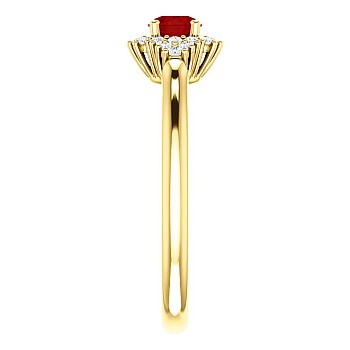 Inel de logodna din Aur 18k sau Platina cu Rubin si Diamante - model i122650