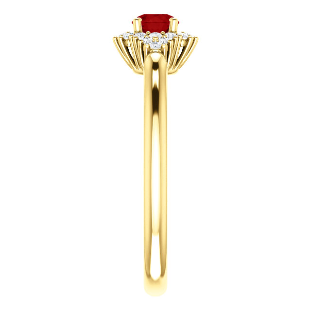 Inel de logodna din Aur 18k sau Platina cu Rubin si Diamante - model i122650