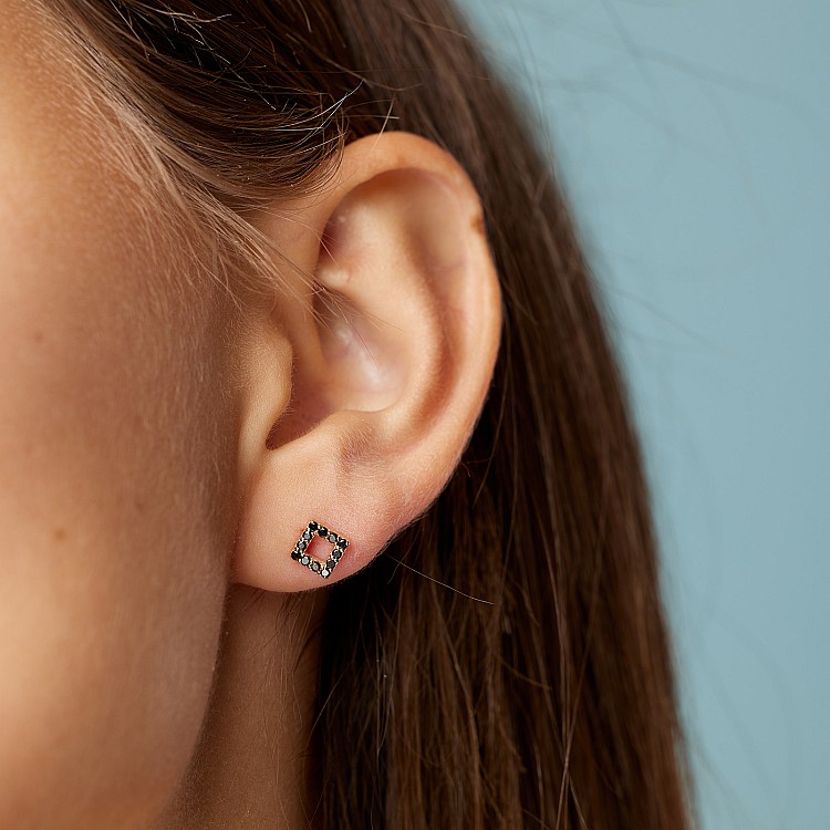 Cercei din Aur cu Diamante Negre - model c1953