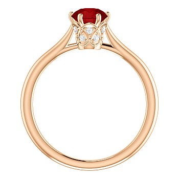 Inel de Logodna din Aur 18k sau Platina cu Rubin si Diamante - model i122995