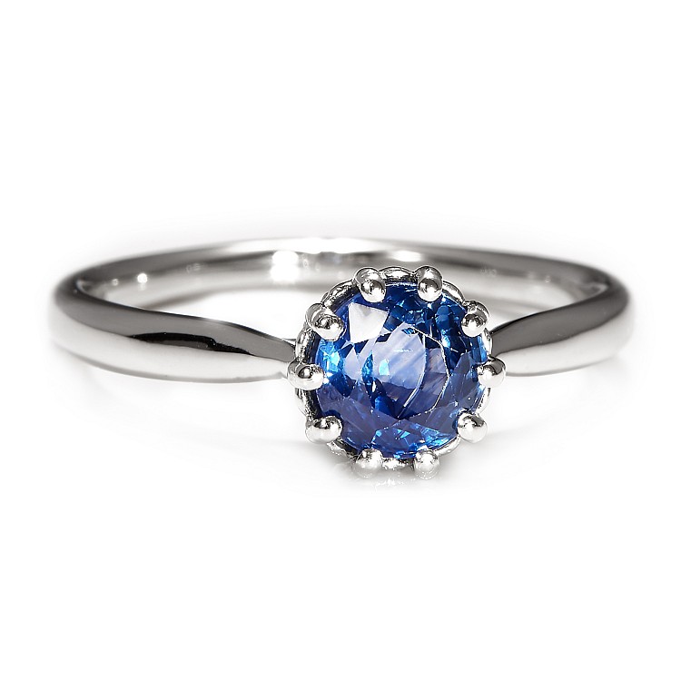 Inel de Logodna din Aur 18k sau Platina cu Safir si Diamante - model i122995