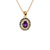 Pandantiv Vintage din Aur sau Platina cu Ametist si Diamante - model pan1529