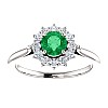 Inel din Aur sau Platina cu Smarald si Diamante - model i71606