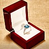 Inel de Logodna din Aur 18k sau Platina cu Topaz Emerald Swiss Blue si Diamante - model i3829