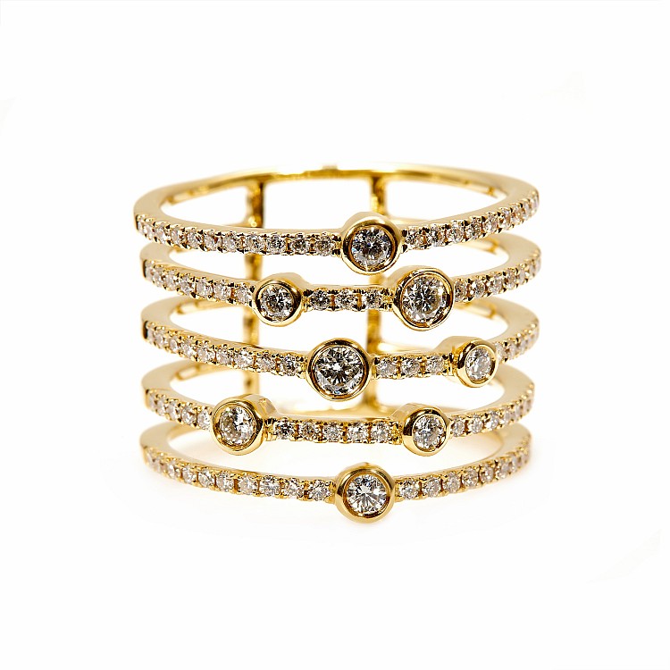 Inel Fashion din Aur cu Diamante Rotunde - model i3657