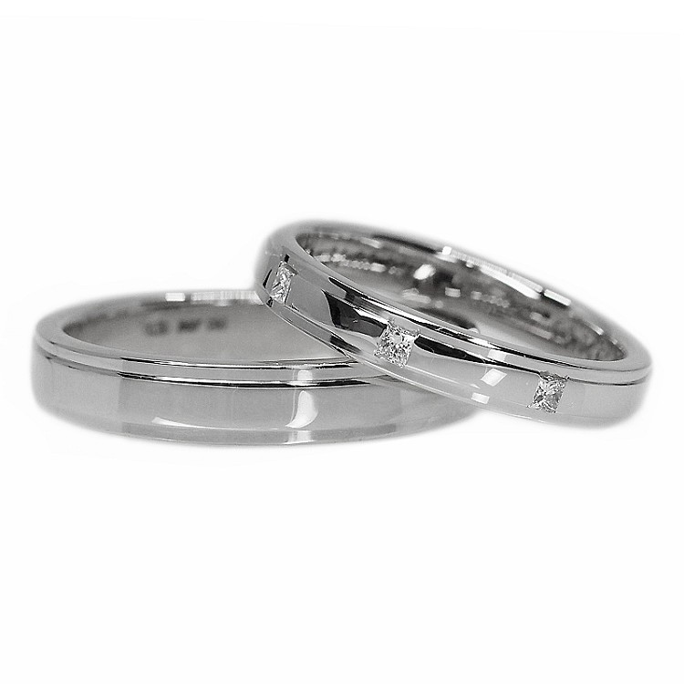 Verighete din Aur 18k sau Platina cu Diamante - model v159