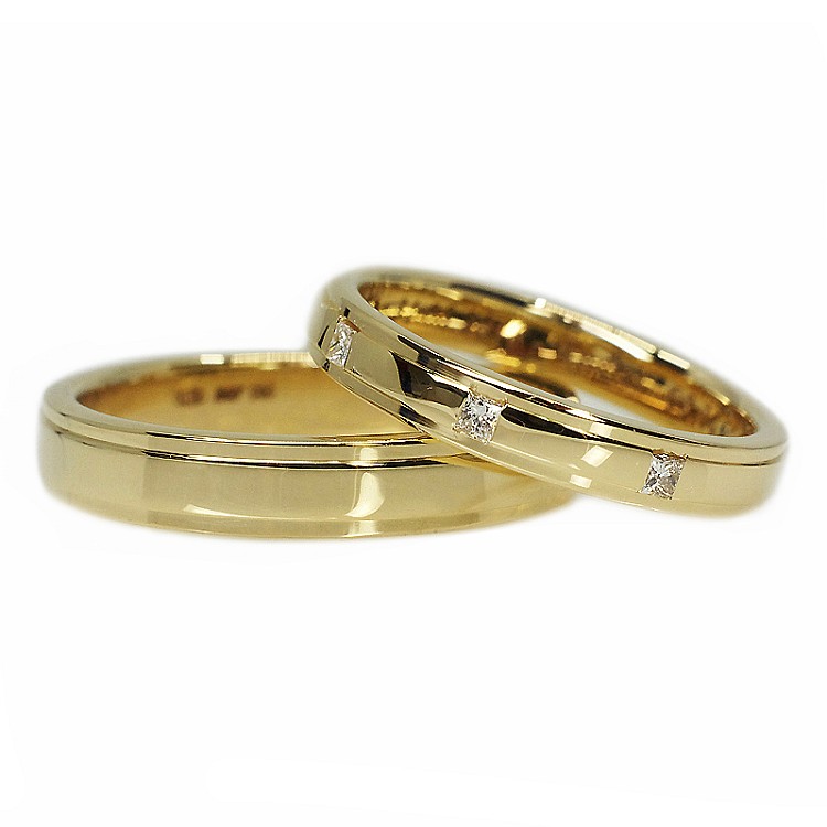 Verighete din Aur 18k sau Platina cu Diamante - model v159