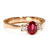Inel de Logodna din Aur 18k sau Platina cu Rubin si Diamante - model i015
