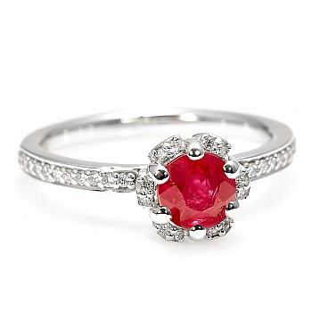 Inel din Aur cu Rubin si Diamante - model 121997