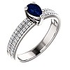 Inel de logodna din Aur 18k sau Platina cu Safir si Diamante - model i122376