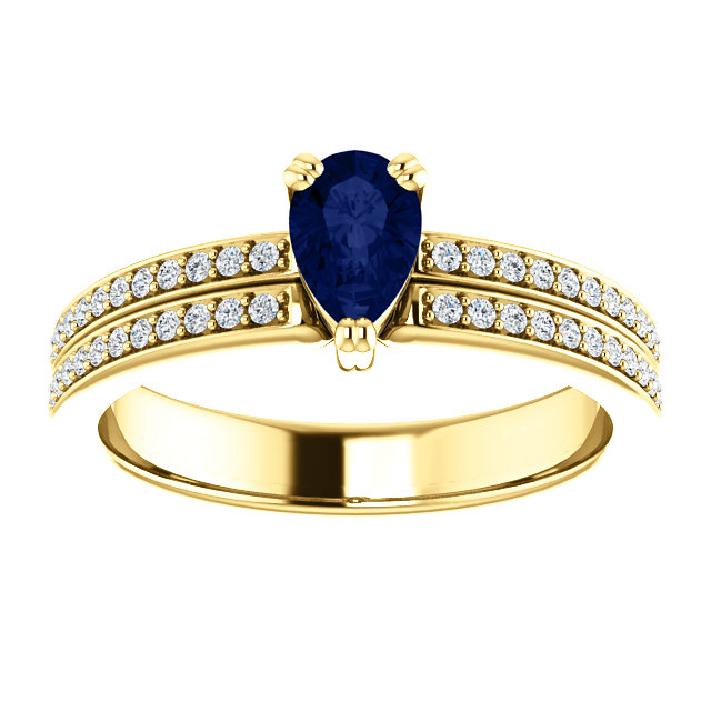 Inel de logodna din Aur 18k sau Platina cu Safir si Diamante - model i122376