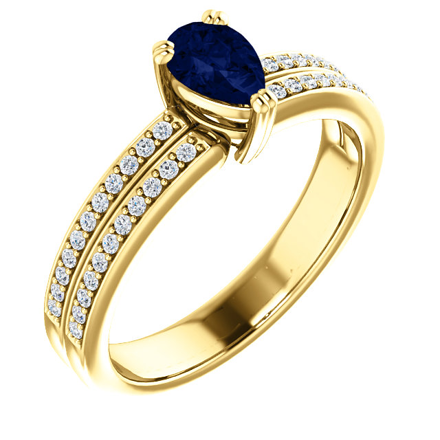 Inel de logodna din Aur 18k sau Platina cu Safir si Diamante - model i122376