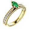 Inel de logodna din Aur 18k sau Platina cu Smarald si Diamante - model 122474