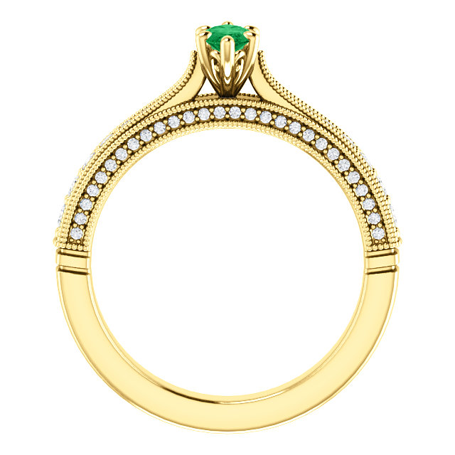 Inel de logodna din Aur 18k sau Platina cu Smarald si Diamante - model 122474