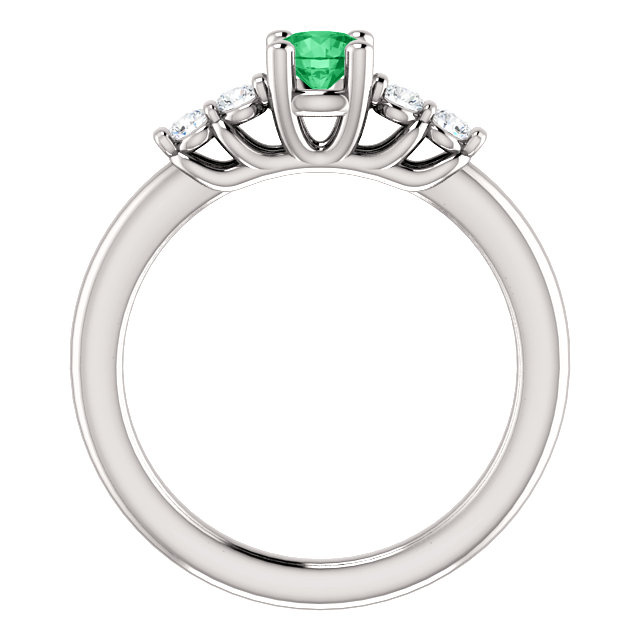 Inel de Logodna din Aur 18k sau Platina cu Smarald si Diamante - model i122543