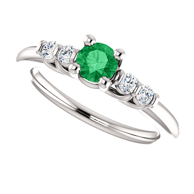 Inel de Logodna din Aur 18k sau Platina cu Smarald si Diamante - model i122543