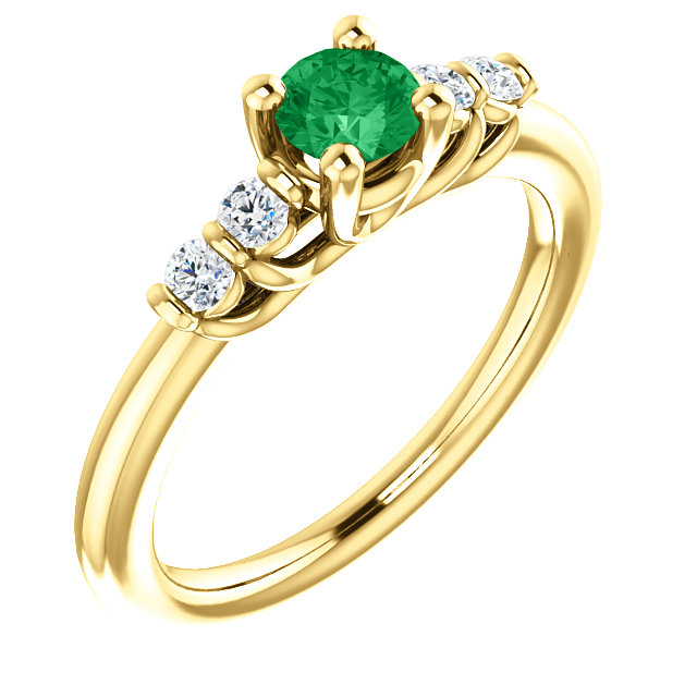 Inel de Logodna din Aur 18k sau Platina cu Smarald si Diamante - model i122543