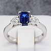 Inel de logodna din Aur 18k sau Platina cu Safir si Diamante - model i1600