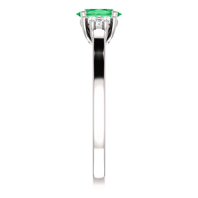 Inel de Logodna din Aur 18k sau Platina cu Smarald si Diamante - model i71604