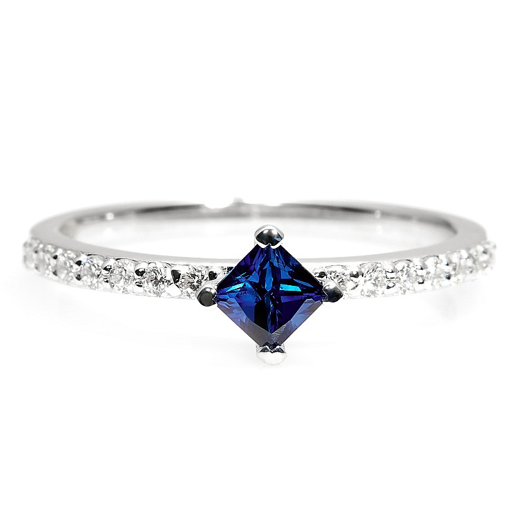 Inel de logodna din Aur 18k sau Platina cu Safir si Diamante - model i1227907