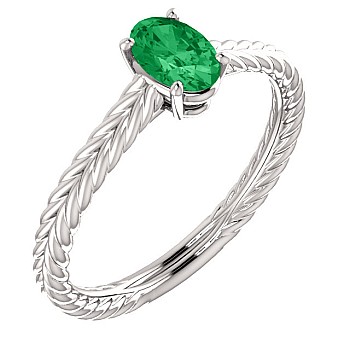 Inel de logodna din Aur cu Smarald Oval - model 71746