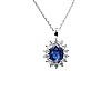 Pandantiv Anturaj din Aur sau Platina cu Safir si Diamante - model pan055