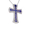 Cruciulita Unisex din Aur cu Diamante si Safire - model pan1581