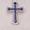 Cruciulita Unisex din Aur cu Diamante si Safire - model pan1581