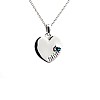 Pandantiv Inima din Aur sau Platina cu Diamant Albastru si Gravura Laser - model pan1614