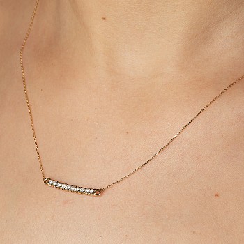 Pandantiv bara din Aur cu Diamante Incolore - model pan1935