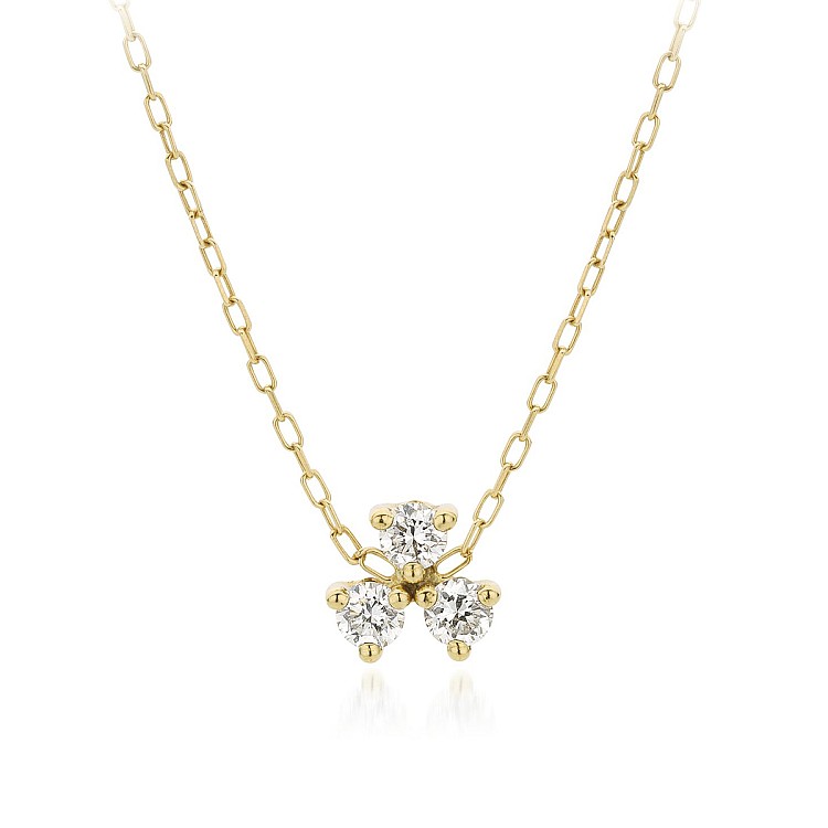 Pandantiv Three Stone din Aur cu Diamante incolore - model pan2056